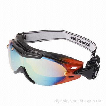 Colorful Snowboard Goggles with Strap Leash, 1,750 x 85 x 65mm Frame Size